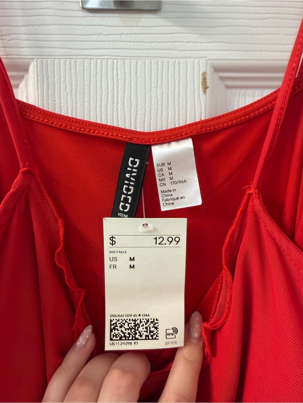 Divided Bright Red Ruffle-Trim Mini Dress - Picture 2 of 3